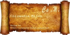 Csizmadia Milos névjegykártya